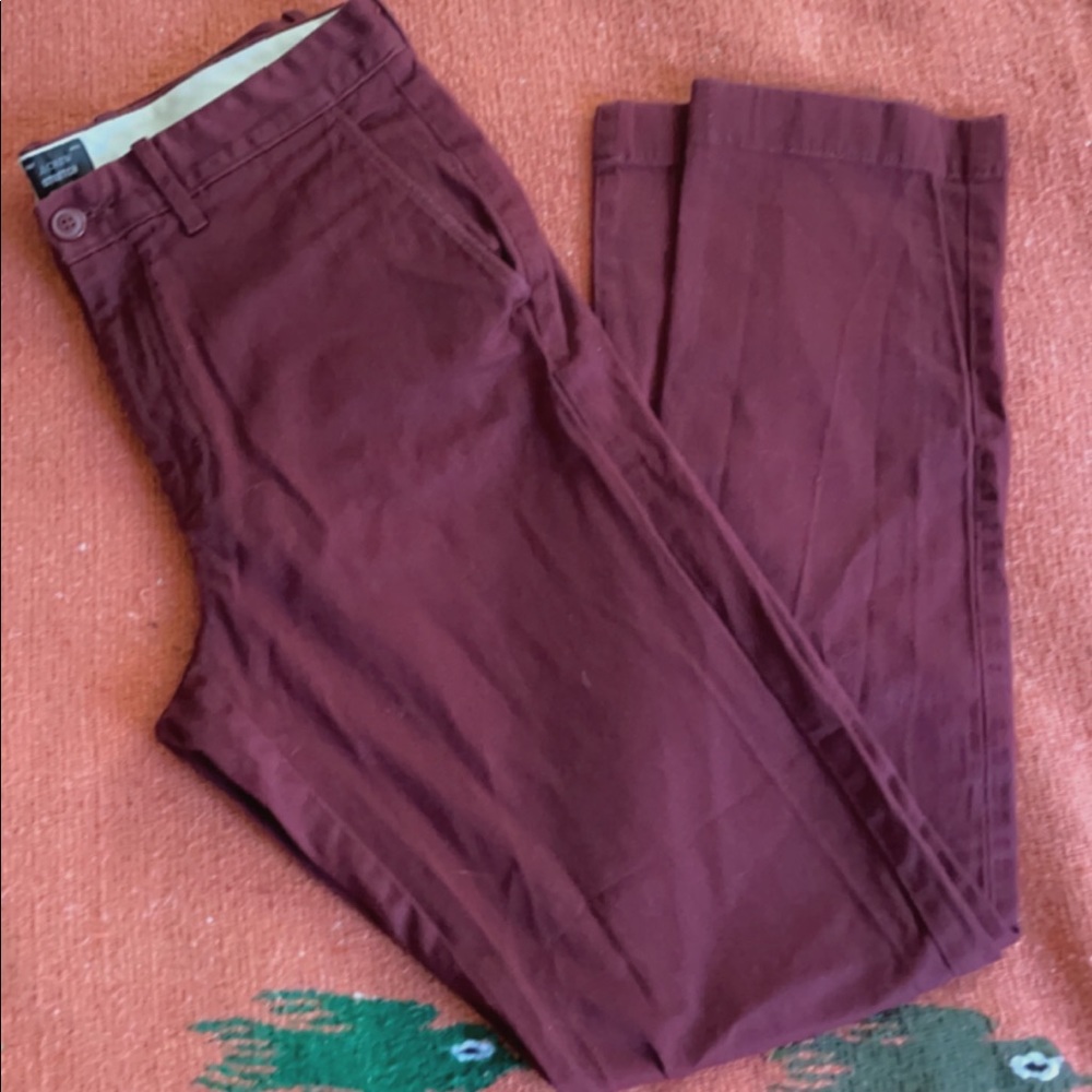 Burgundy stretch pants